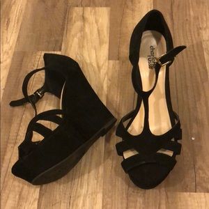 Black Ankle Strap wedges from Charlotte Russe
